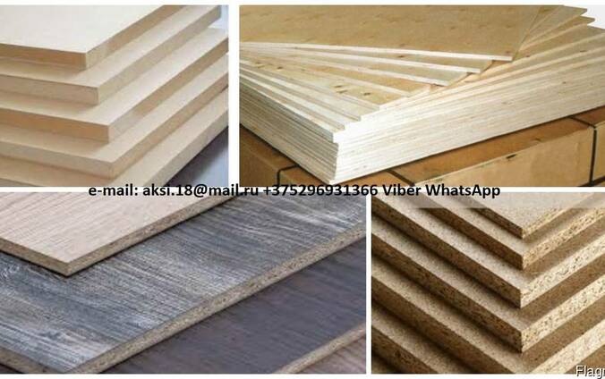 Chipboard, laminated chipboard, MDF, HDF, plywood