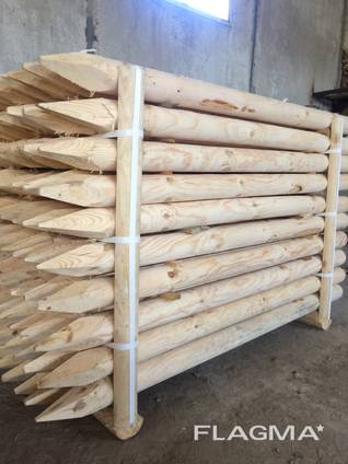 Machine Rounded poles ( Ukraine) оцилиндрованные колья сосна